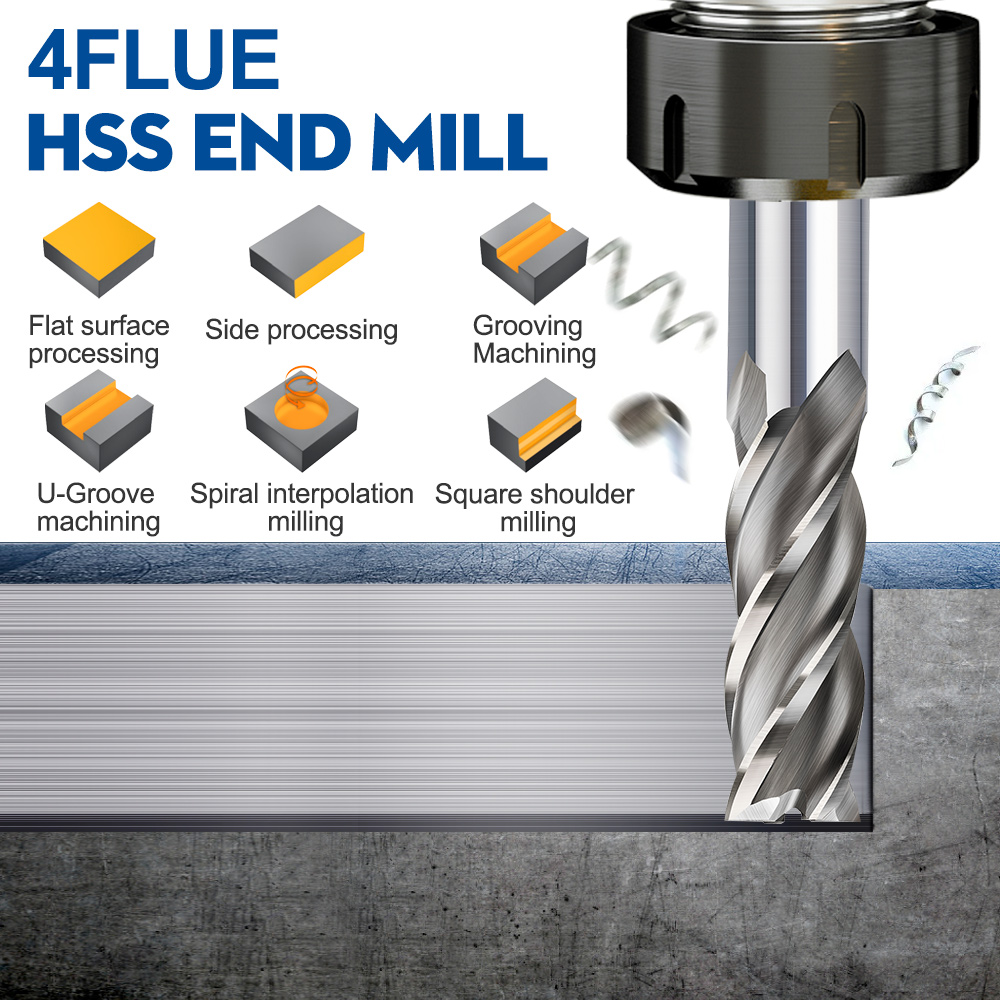 XCAN HSS Milling Cutter 4 Flut - огляд і ціна End Mill Set