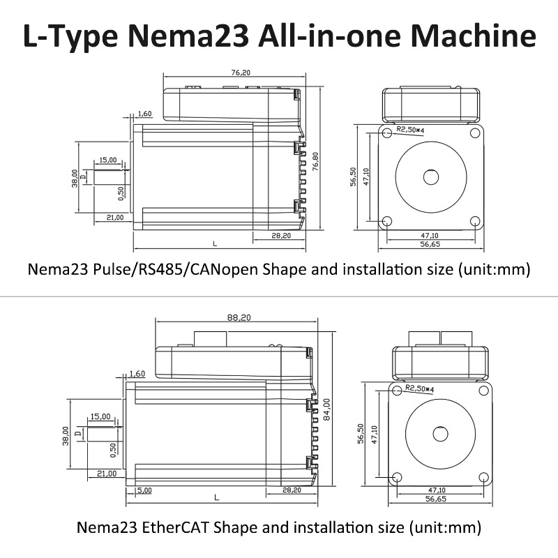 36V 4A 1000PPR 1/2/3N.m Steppe - огляд і ціна Nema23 Stepper
